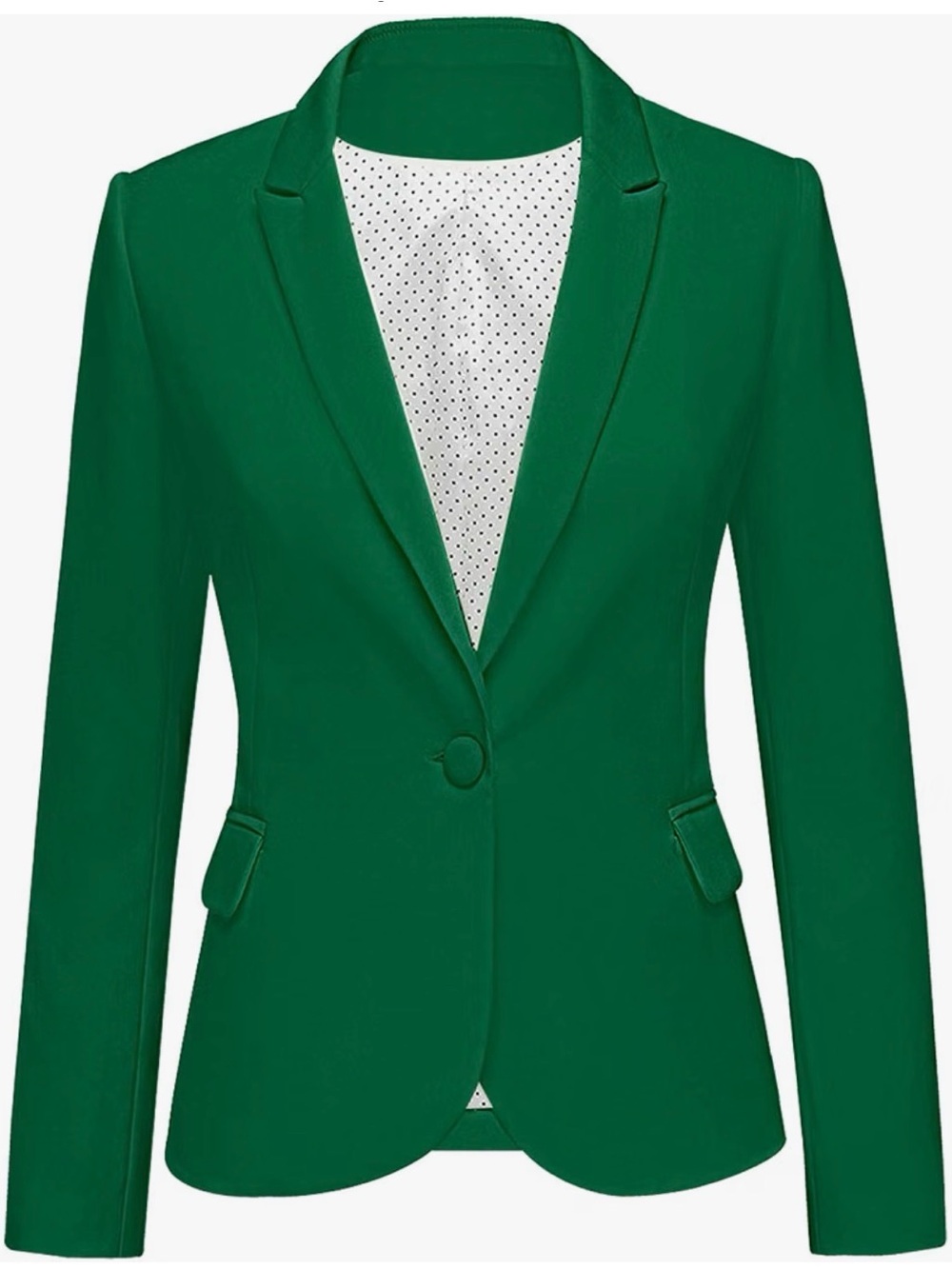 Tailored Emerald Green Single-Button Women's Blazer